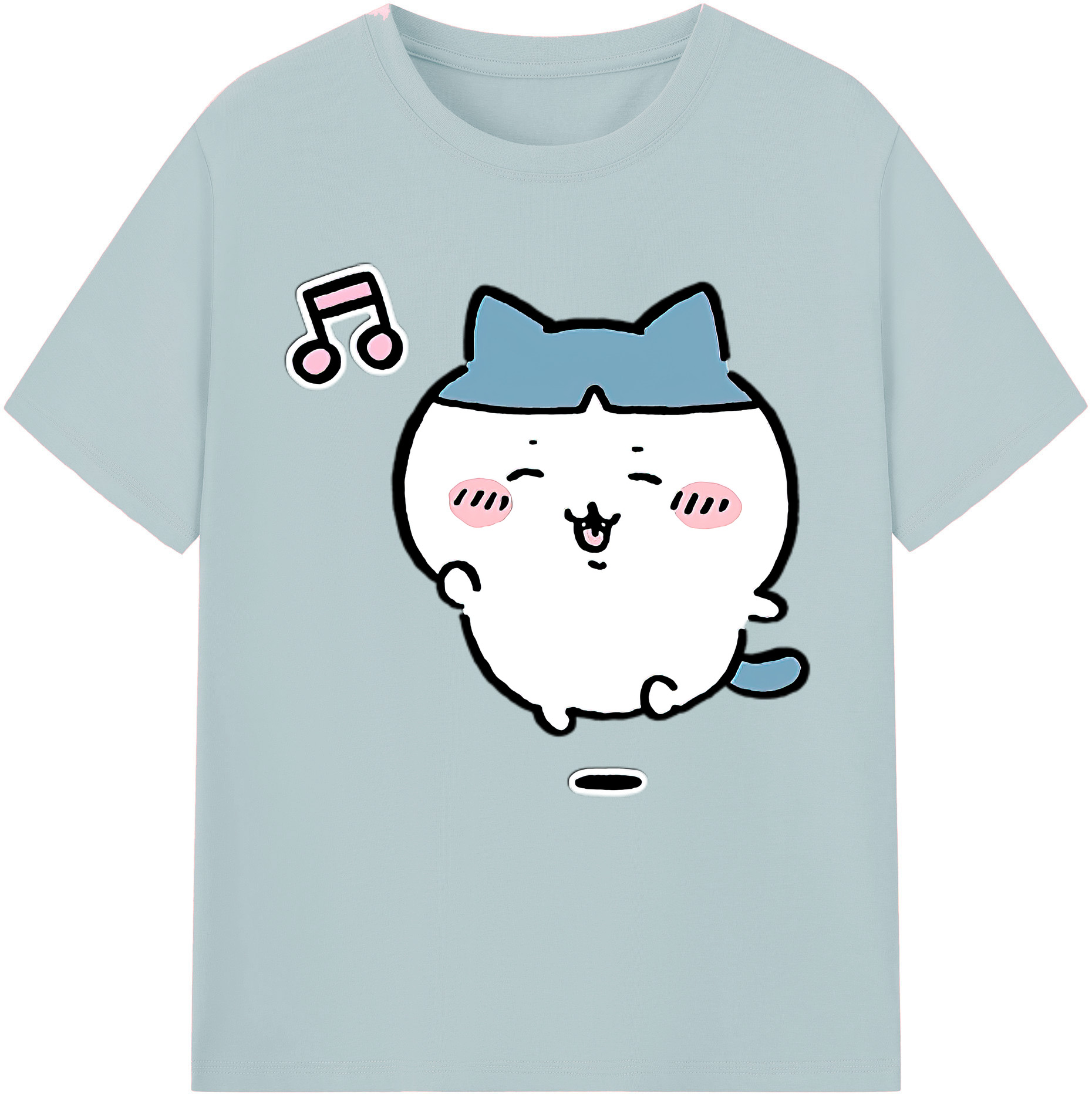（画像用） ちいかわ ハチワレ Chii-kawa hachiware 綿100％半袖Tシャツ（フロントプリント）